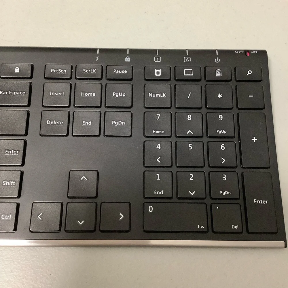 ARTECK HW192 Wireless Keyboard Stainless Steel Slim, Black